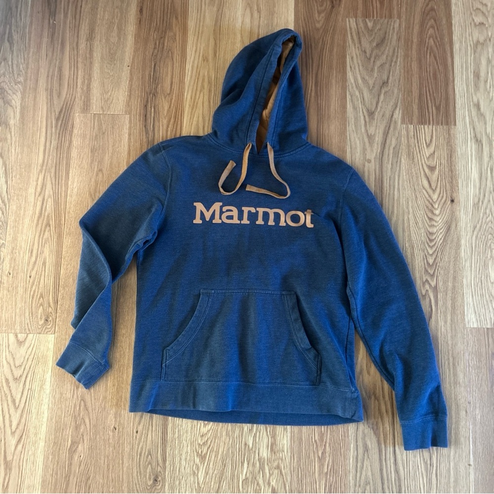 Marmot Navy and Camel Hoodie